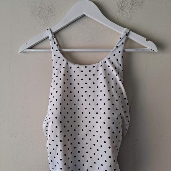 Talbots Miraclesuit One Piece Swimsuit High Neck Mixed Dot Black & White Size 16 - Picture 7 of 15